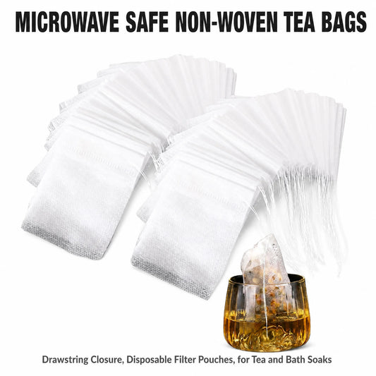 Microwave Safe Non Woven Tea Bags Drawstring Closure Disposable Empty Filter Pouches for Tea Bath Soaks Wholesale Bulk Packing