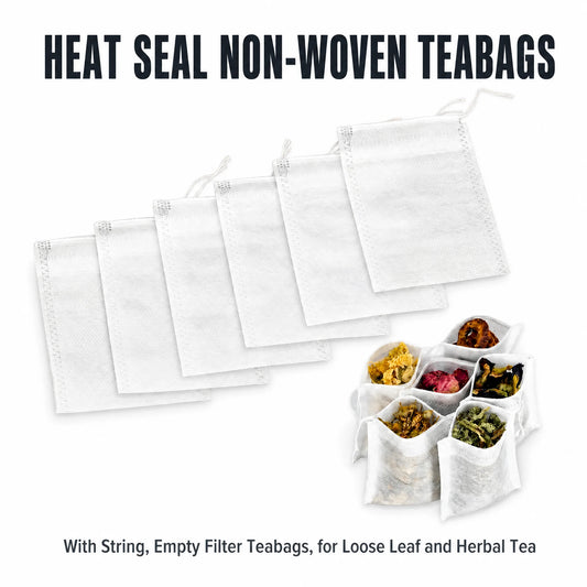 Heat Seal Empty Tea Bag Holder Non Woven Filter Teabags With String for Loose Leaf Herb Brewing
