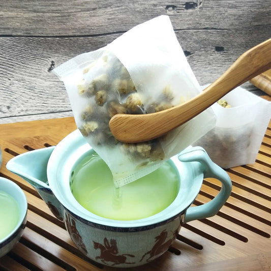 Reverse Folding Style sealed Corn Fiber Tea Bag Factory Stock Quick Delivery