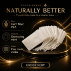 Disposable Drawstring Empty Tea Bags Corn Fiber PLA Biodegradable Non Woven Tea Filter Bags 100 Pcs for Loose Leaf Tea