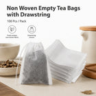 White Mesh Empty Tea Bags Drawstring Tea Filter Bags Small Infuser Sachets for Loose Leaf Tea Spices