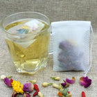 Customizable-sized non-woven reusable  tea bags, marked tea bags, tea bags with drawstrings