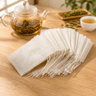 White Mesh Empty Tea Bags Drawstring Tea Filter Bags Small Infuser Sachets for Loose Leaf Tea Spices