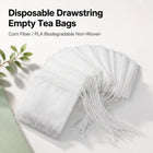 Disposable Drawstring Empty Tea Bags Corn Fiber PLA Biodegradable Non Woven Tea Filter Bags 100 Pcs for Loose Leaf Tea