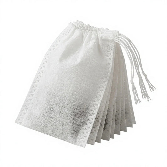 Mini disposable non-woven tea filter bags, 5.1 x 6.9 cm, 100 pieces per pack