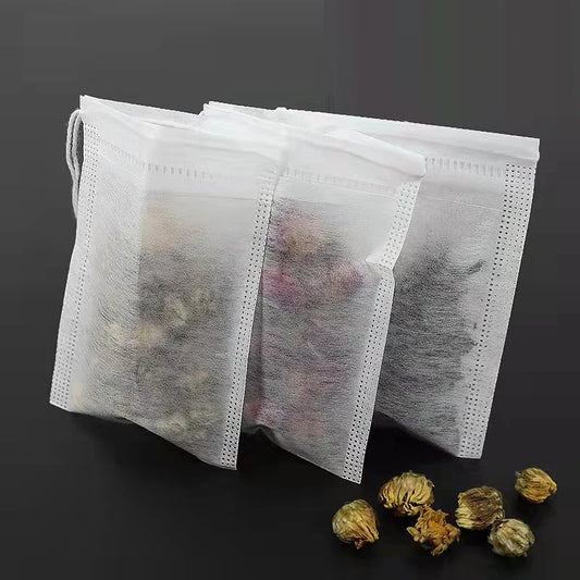 Factory Wholesale Corn Fiber Tea Bags with Drawstring Closure, Custom Size Tea and Coffee Filter Empty Tea Bags